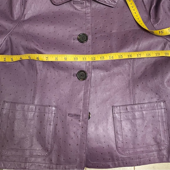 Chico’s Purple Leather jacket - Picture 4 of 8